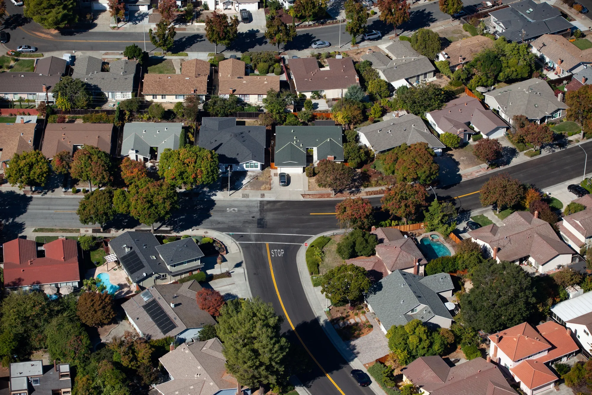 Aerial Views Of Silicon Valley Housing And Tech Campuses