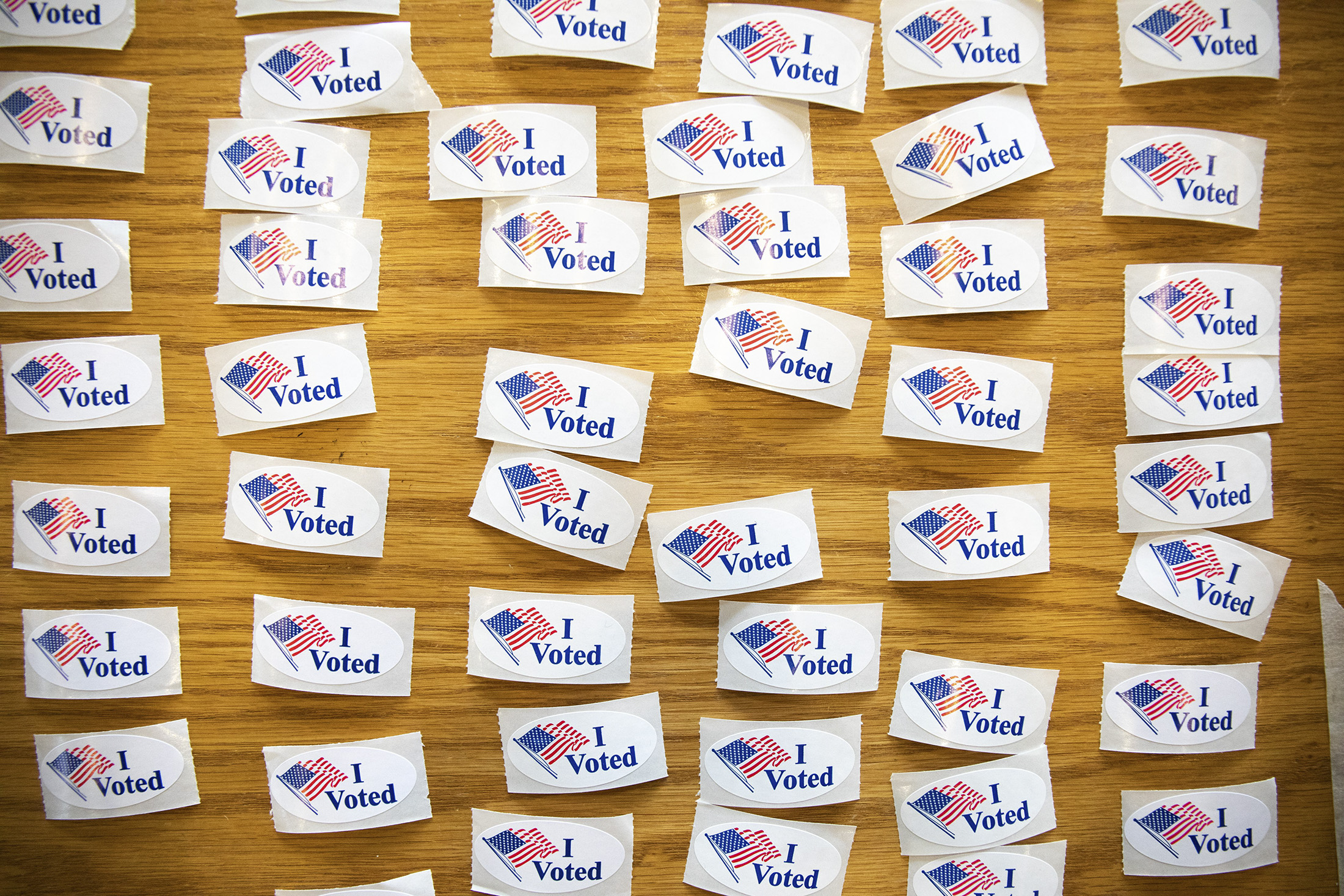 &quot;I Voted&quot; stickers during the North Carolina primary on Super Tuesday.