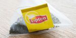 Lipton Tea teabag and tag. Lipton is a brand of tea