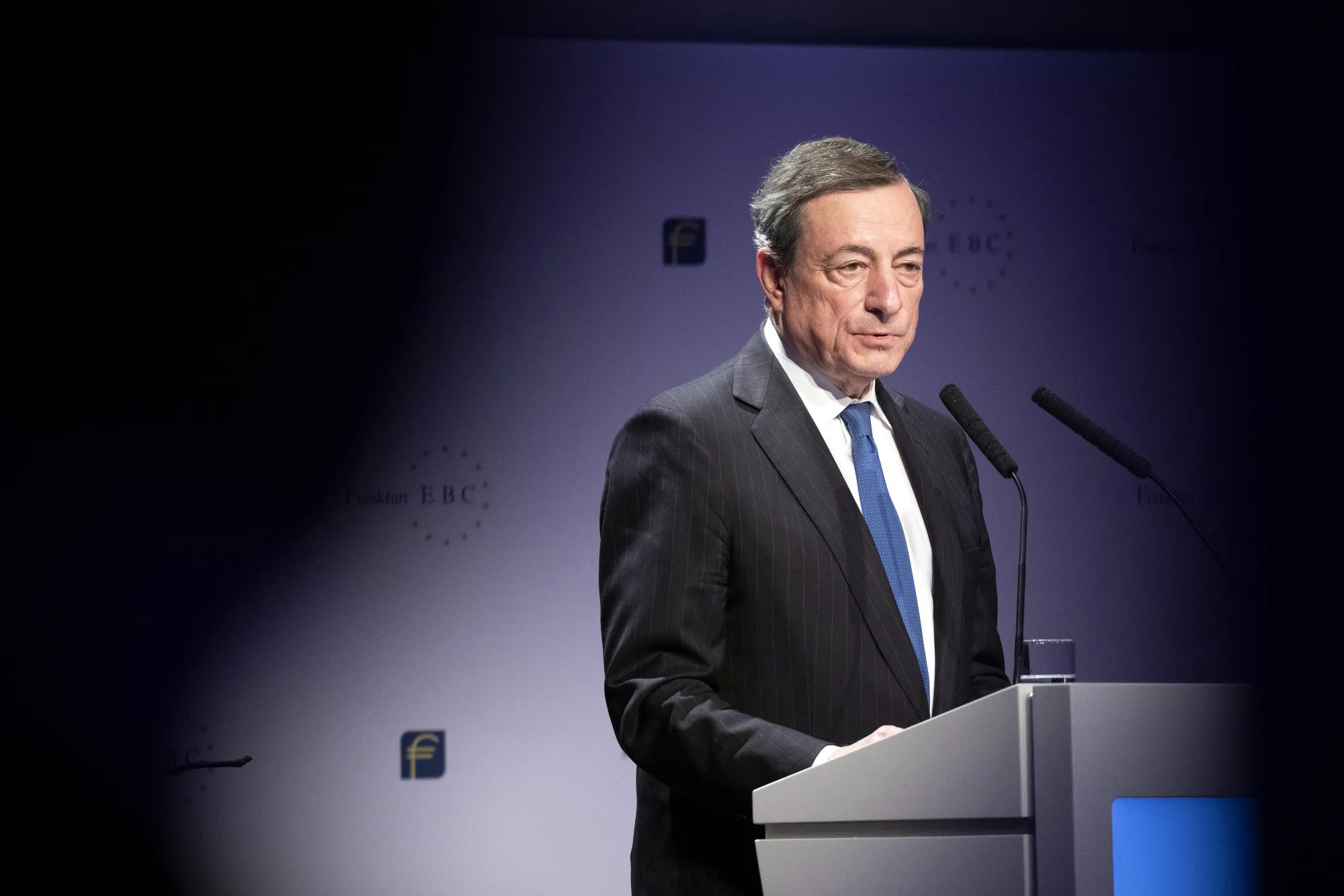 Mario Draghi speaks&nbsp;in Frankfurt, Germany, on&nbsp; Nov. 16.