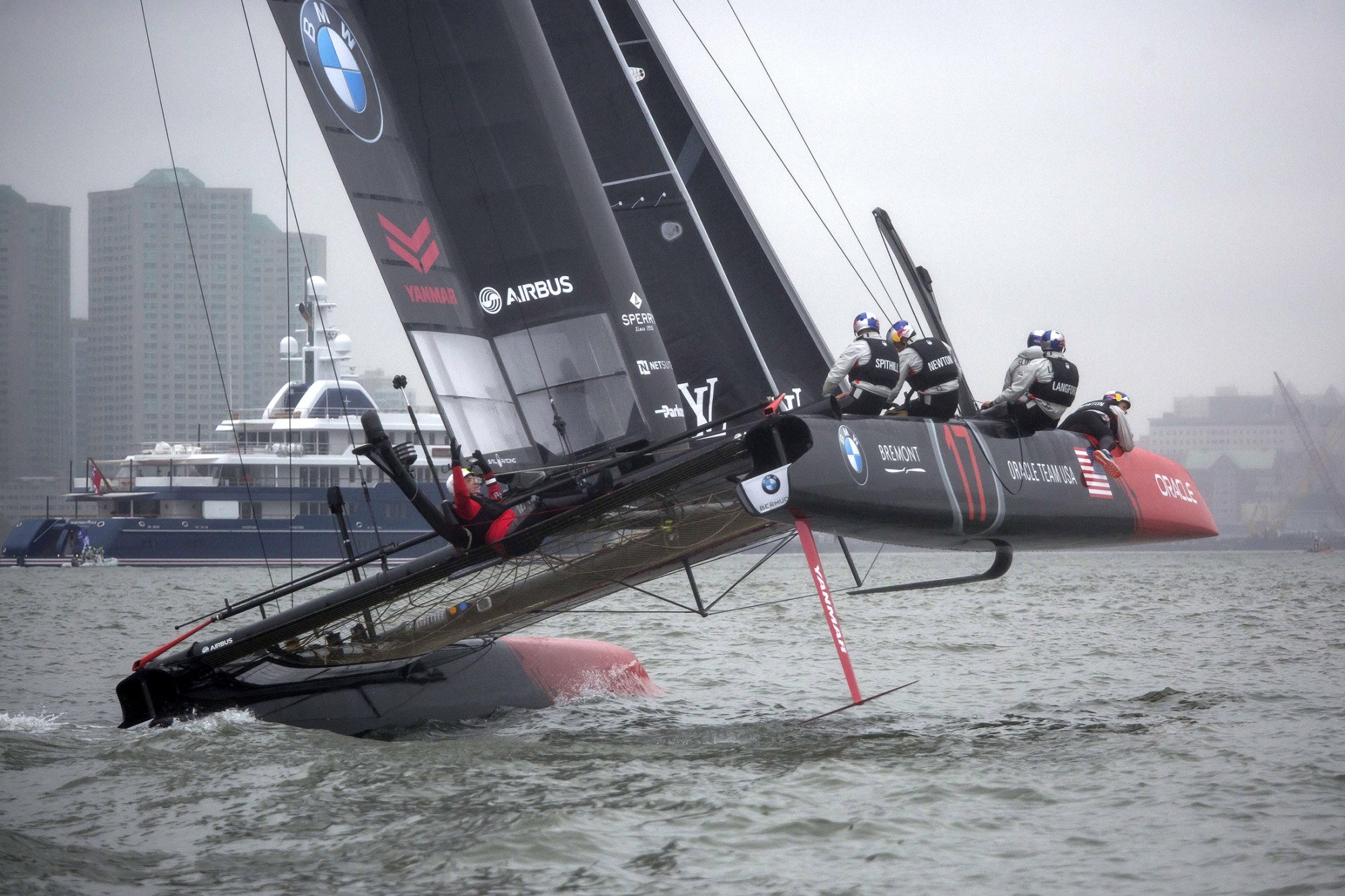 when did america cup change to catamarans
