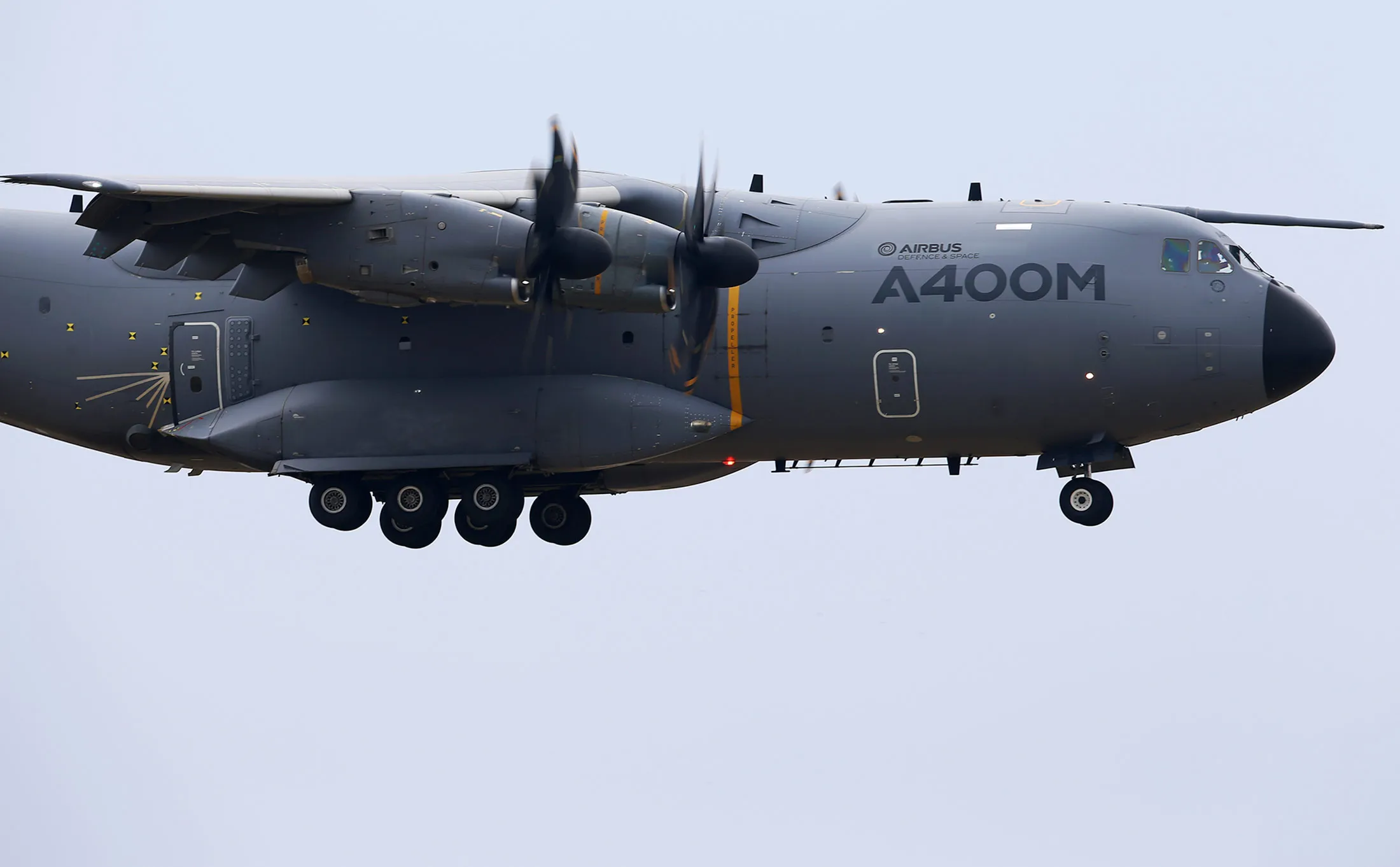 An Airbus A400M military aircraft.
