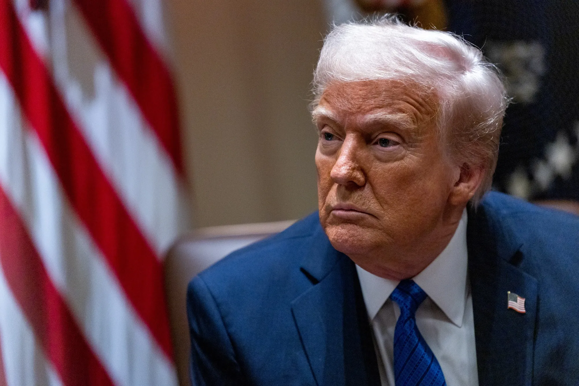 US President Donald Trump in the Cabinet Room of the White House on March 25.&nbsp;