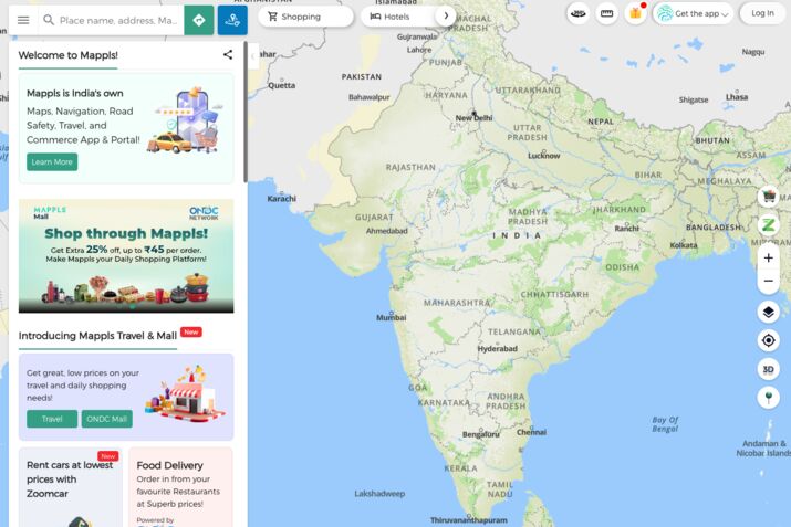MapmyIndia website.