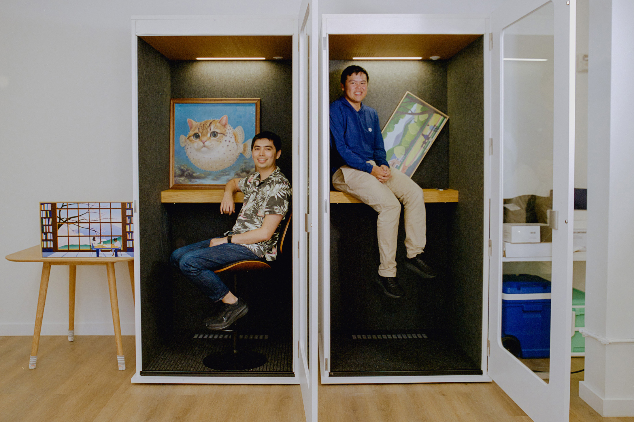 Pangram’s founders, Max Spero and Bradley Emi in their new offices. Photographer: Elinor Kry for Bloomberg Businessweek