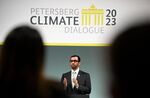 Sultan Al Jaber speaks at the Petersberg Climate Dialogue&nbsp;in Berlin, Germany, on May 2.