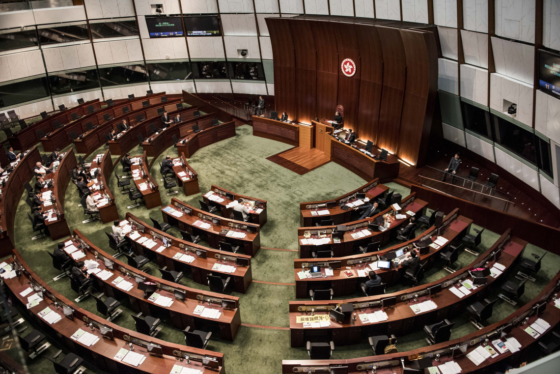 An overview of the chamber of the Legislative Council is seen in Hong Kong on Wednesday, June 17, 2015. Photographer: Xaume Olleros/Bloomberg
