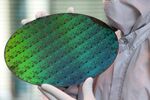 A 300 millimetre silicon wafer at the Globalfoundries Inc. semiconductor plant in Dresden, Germany, on Thursday, Aug. 12, 2021. 