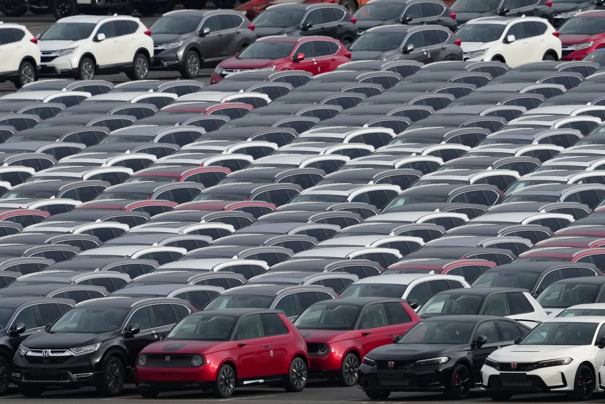 Honda Motor Co. Ltd., vehicles bound for shipment at a port in Yokohama, Japan.