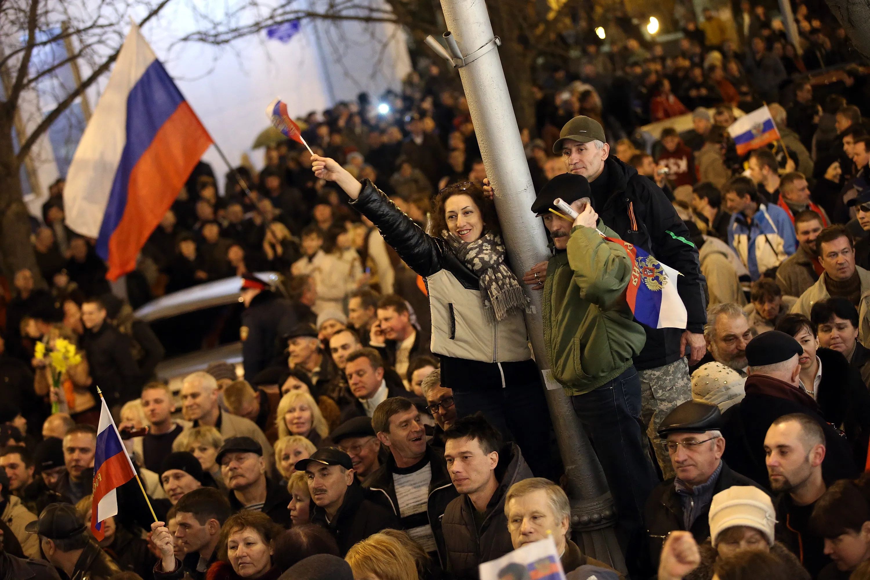 In just 10 days, voters in the Ukrainian peninsula of Crimea can decide if they want to join Russia. Photographer: Sean Gallup/Getty Images