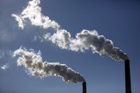 Emissions rise from the a generating station