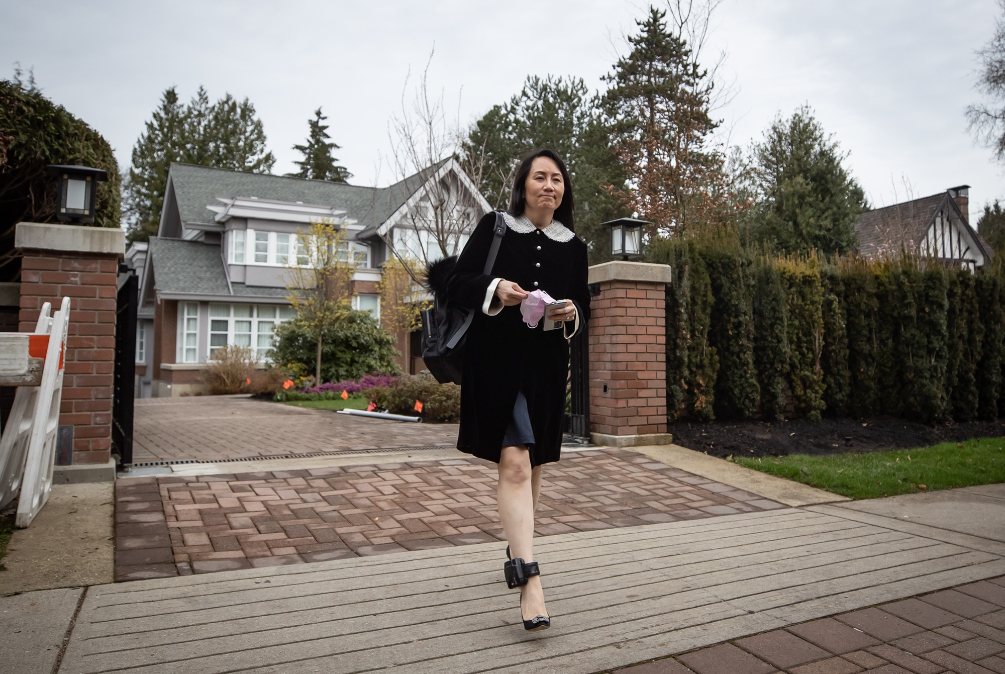 Meng Wanzhou Quitte Son Domicile Pour Se Présenter À La Cour Suprême De Vancouver, Au Canada, Le 1Er Avril.