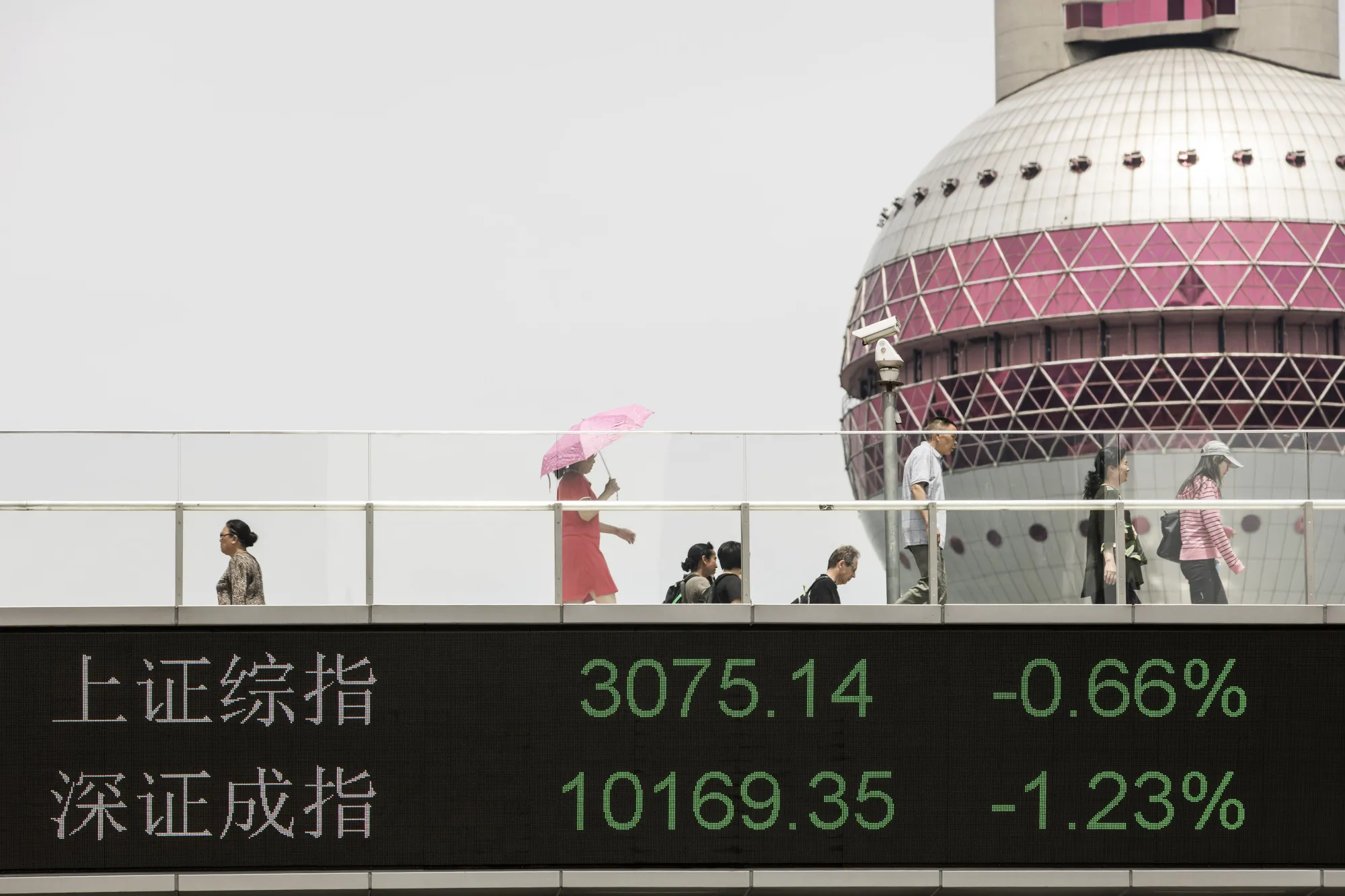 Green for danger: The Shanghai and Shenzhen composite indexes.