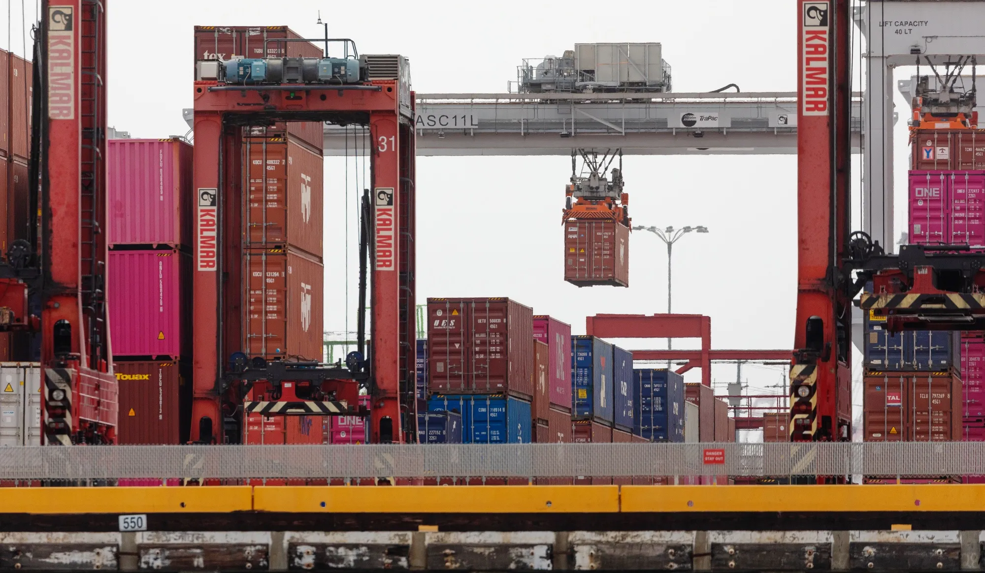 Containers at the Port of Los Angeles in Los Angeles.
