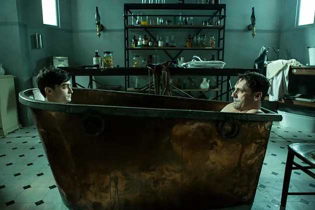 Daniel Radcliffe, left, and Jon Hamm in A Young Doctor’s Notebook