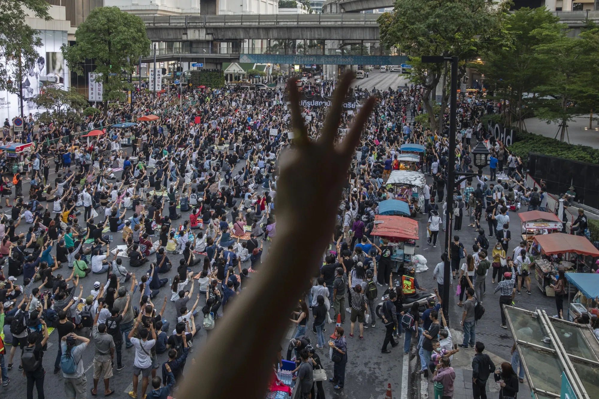 Pro-democracy protesters at a rally in Bangkok on March 24.