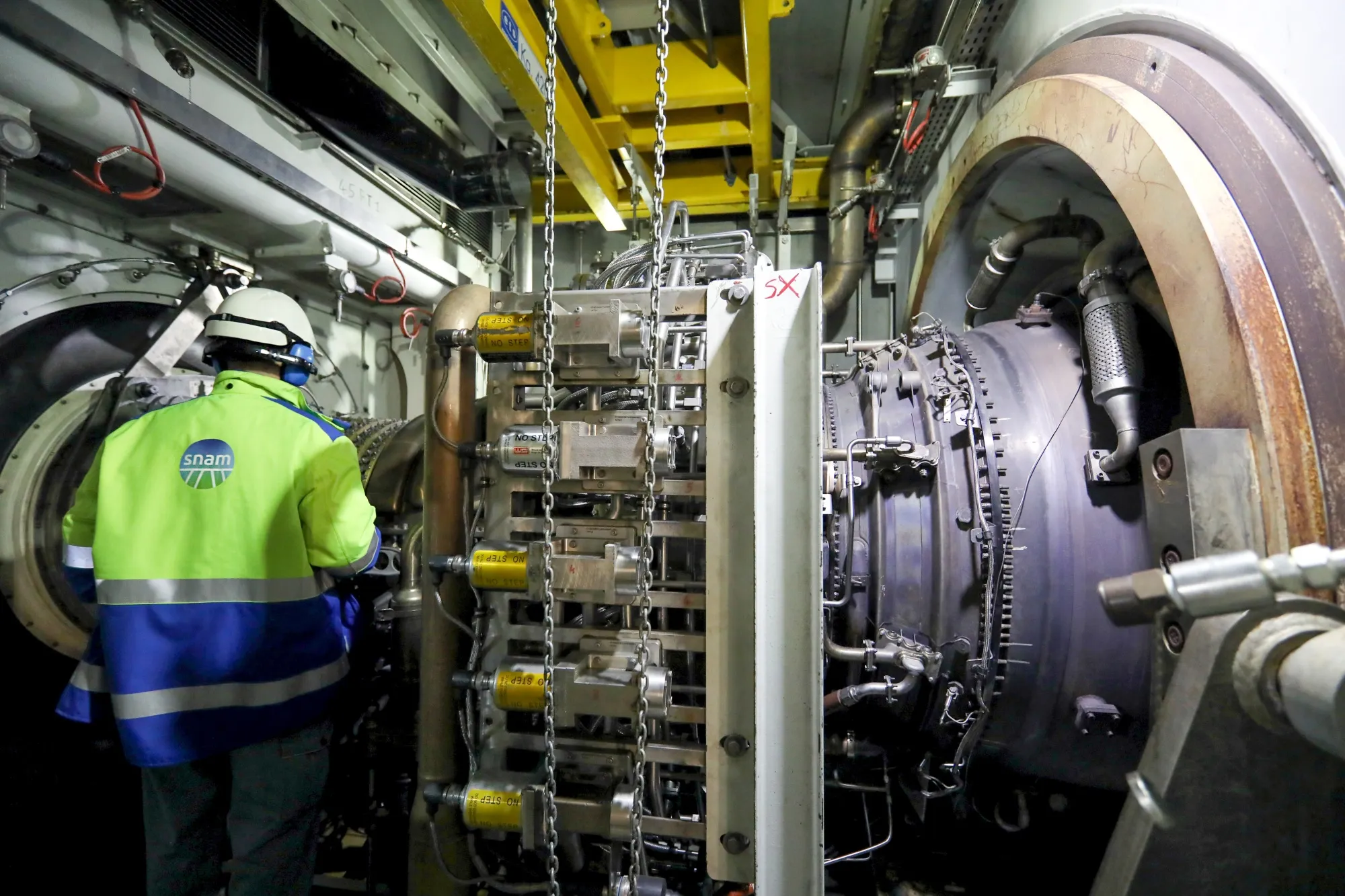 A&nbsp;turbine during routine maintenance at the Messina Compressor Station, operated by Snam SpA, in Gallese, Italy.