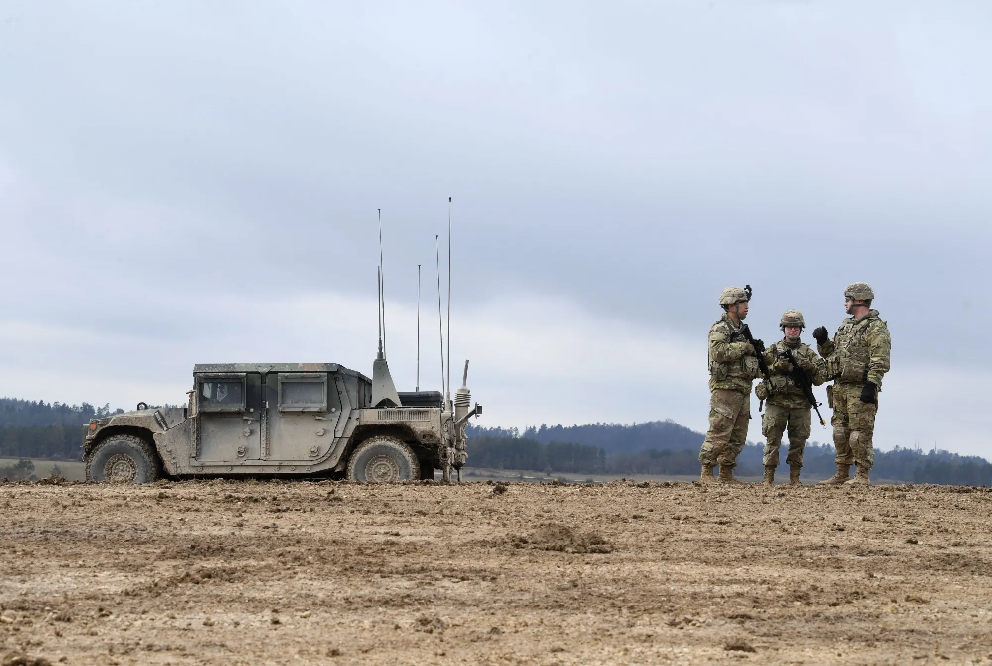 US soldiers&nbsp;at a military training area in Grafenwoehr, southern Germany, on March 4.
