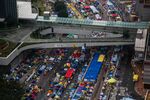 Tents outside the Central Government Offices in the Admiralty district of Hong Kong in December 2014. 
