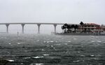 St. Pete Beach bay as Hurricane Ian arrives on September 28 in St. Petersburg, Florida.