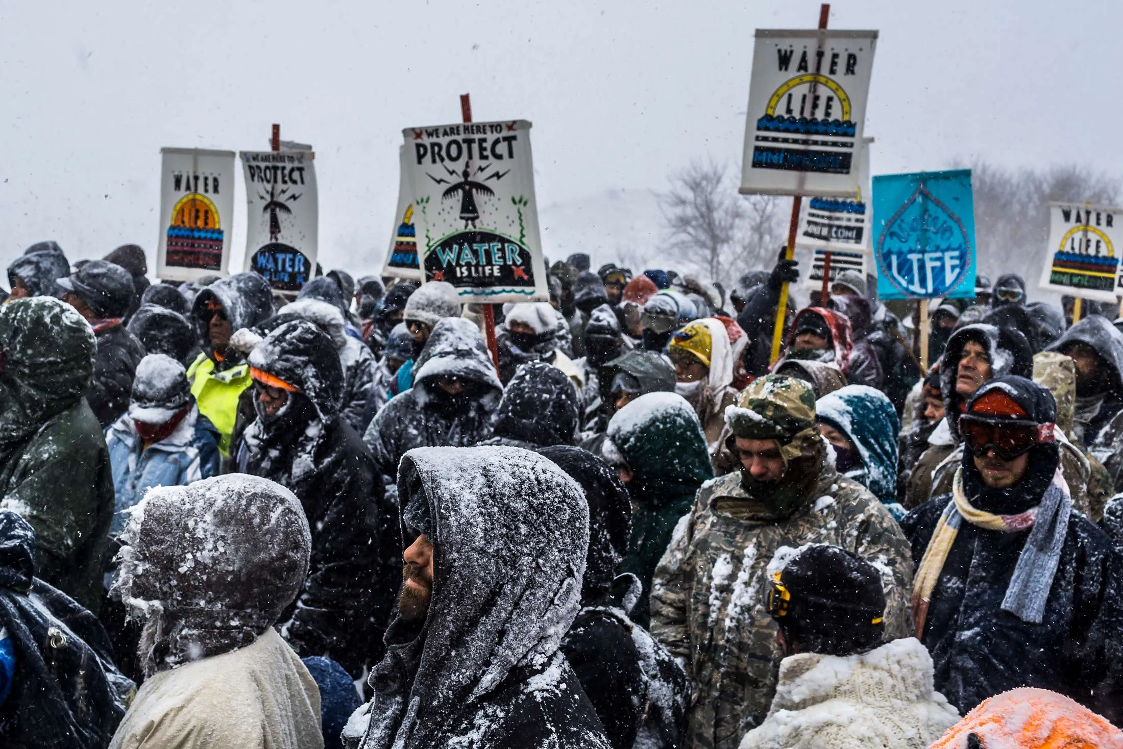 Winter in Standing Rock at the Oceti Sakowin protest camp in North Dakota, Dec. 5, 2016.

