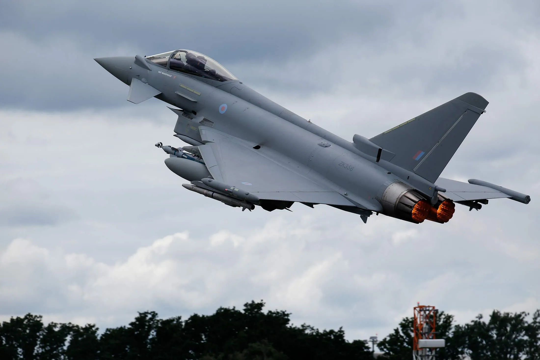 A Eurofighter Typhoon fighter jet
