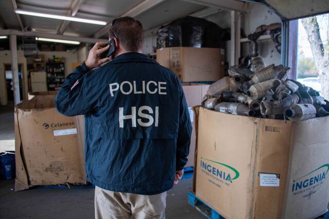 A Homeland Security Investigations officer surveying a warehouse of cats in November