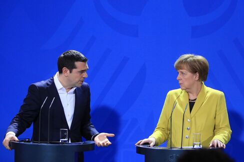 Alexis Tsipras and Angela Merkel