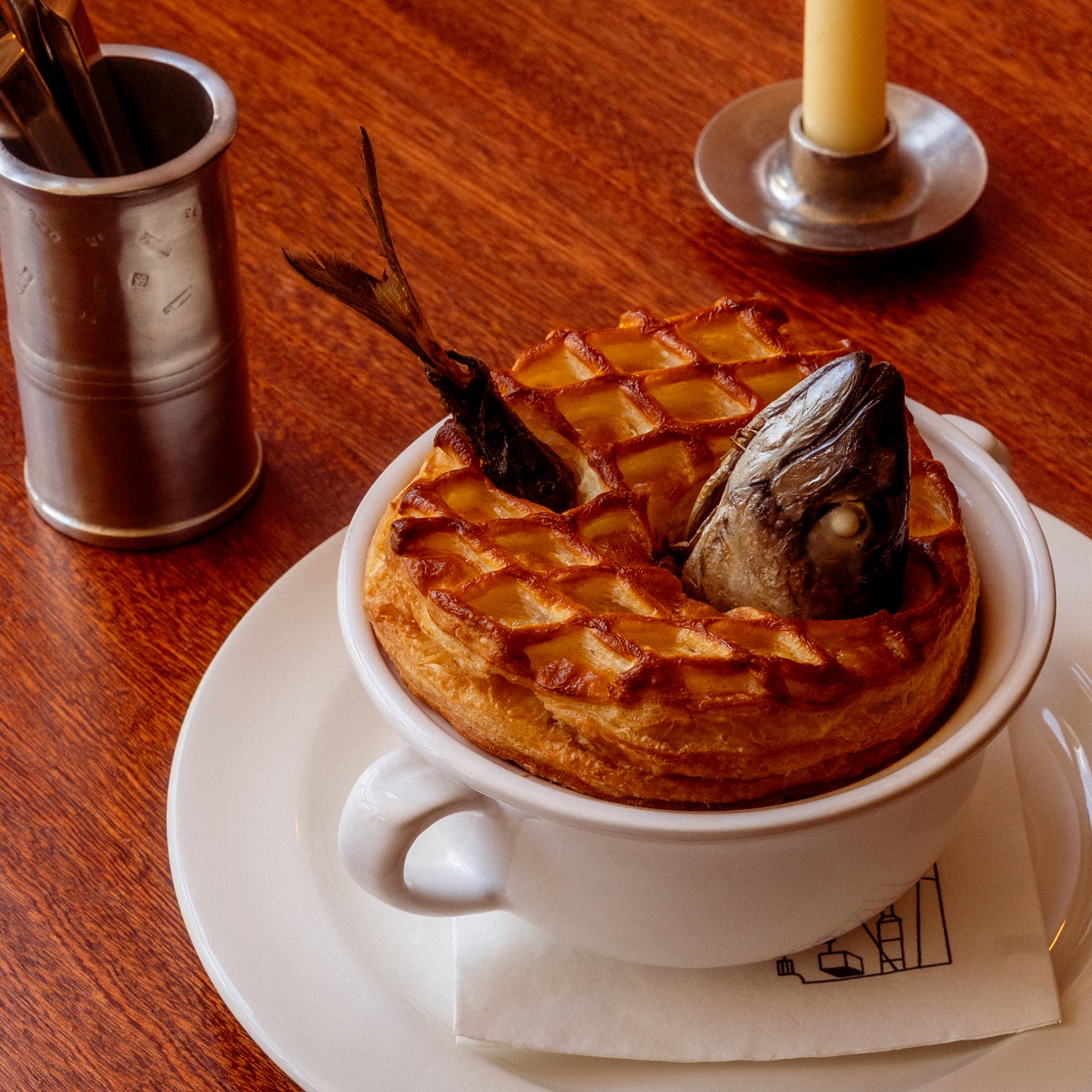 Stargazy pie at Dean’s in New York’s SoHo neighborhood.