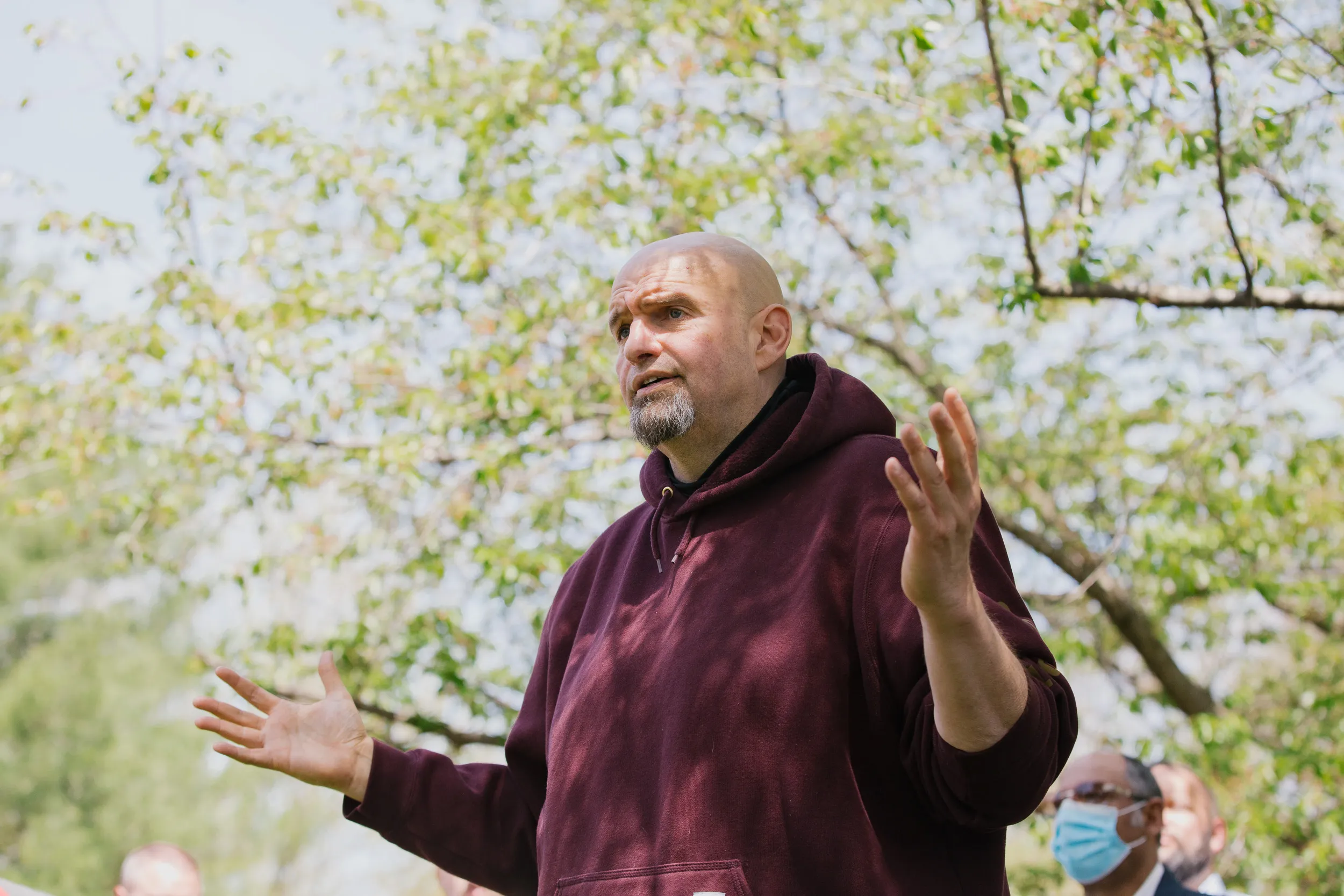 John Fetterman during a campaign event in Pennsylvania, earlier in April. 