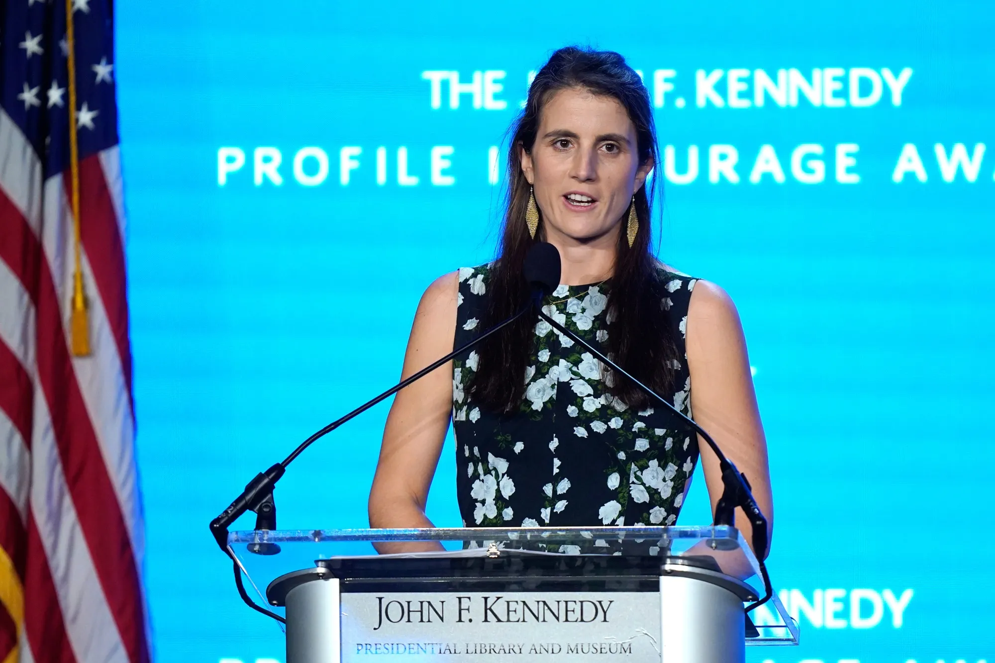 Tatiana Schlossberg during the John F. Kennedy Profile in Courage Award ceremony&nbsp;at the John F. Kennedy Presidential Library and Museum in Boston in October 2023.
