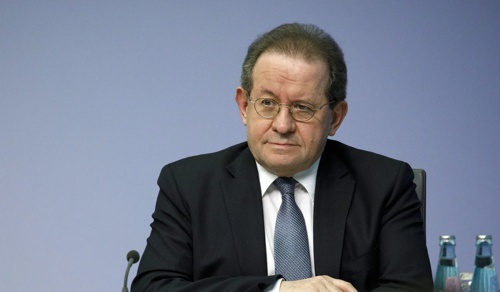 Vitor Constancio, vice president of the European Central Bank (ECB), looks on during a news conference following the bank's interest rate decision at the ECB headquarters in Frankfurt, Germany, on Thursday, April 26, 2018.&nbsp;