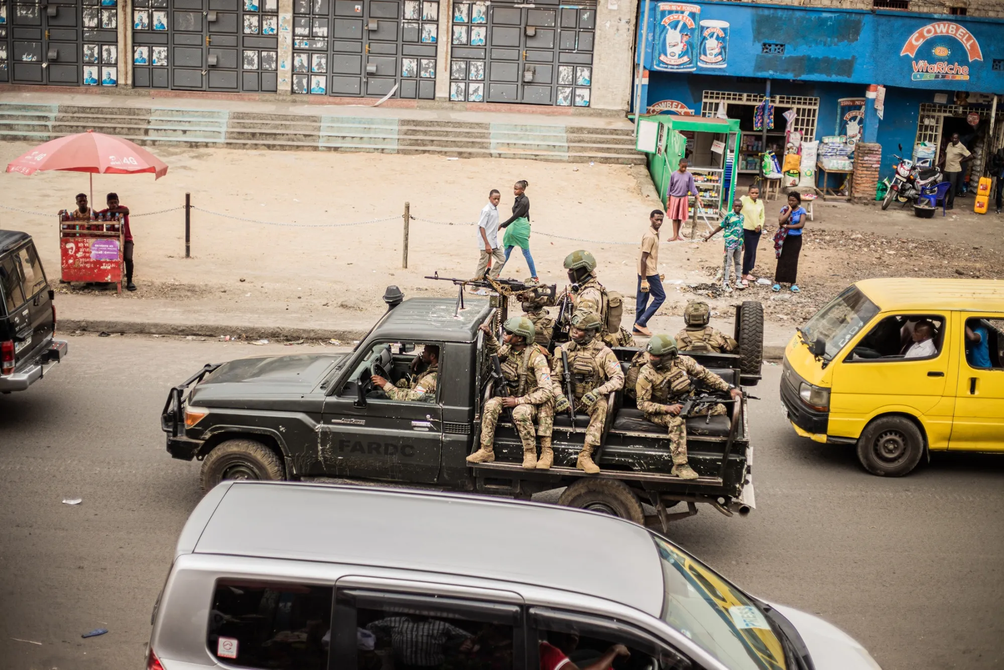 FARDC soldiers on patrol in Goma on Jan. 23.