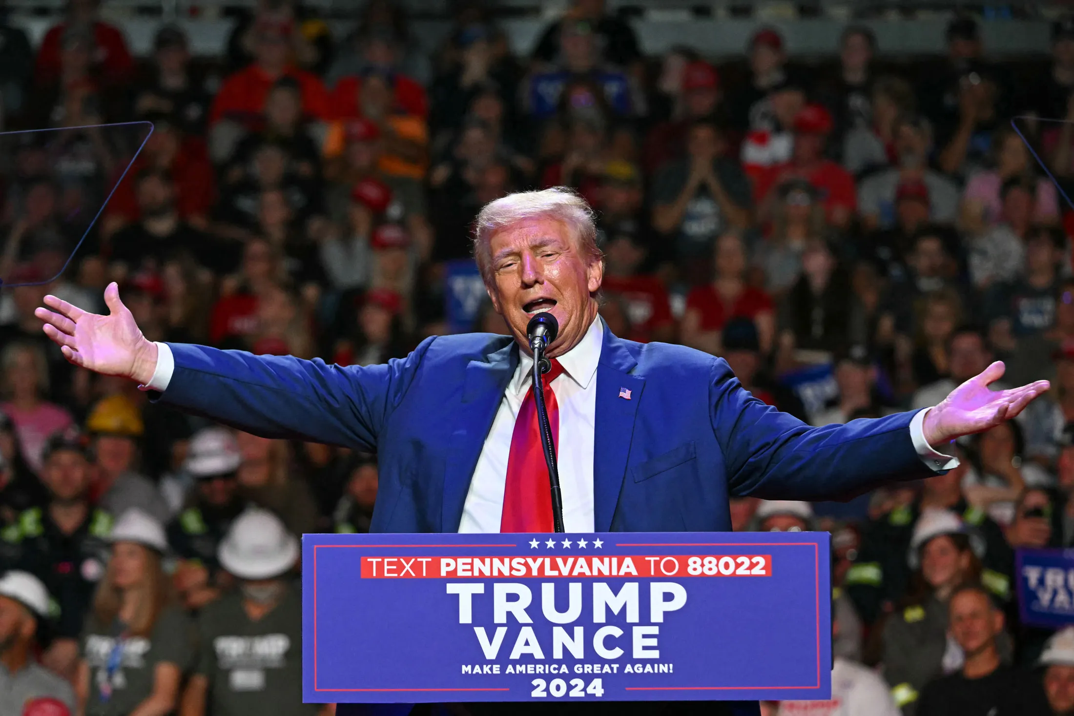 Donald Trump during a campaign rally in Indiana, Pennsylvania, US, in September.