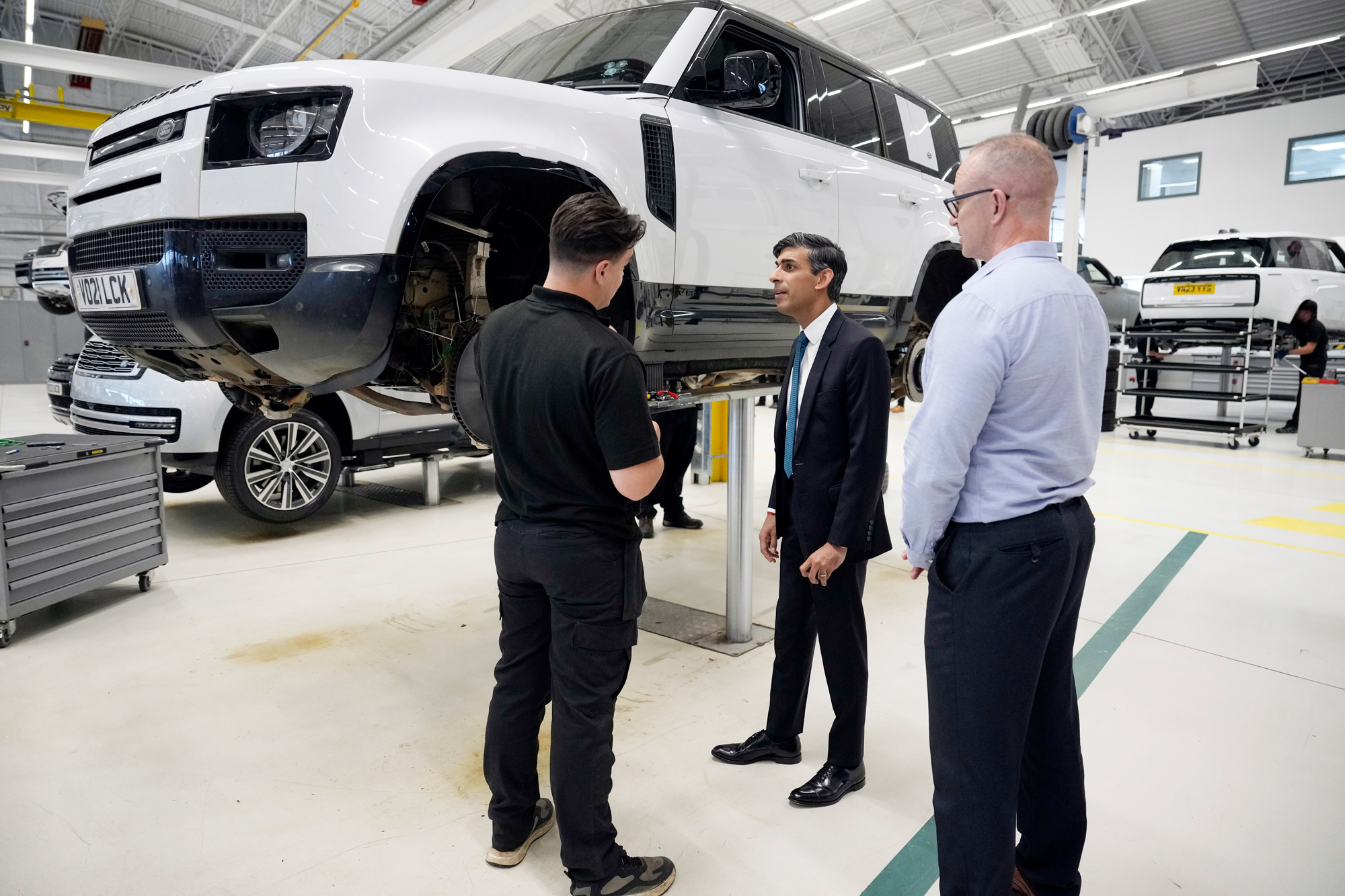 Rishi Sunak Visits Land Rover For Electric Car Battery Factory Announcement