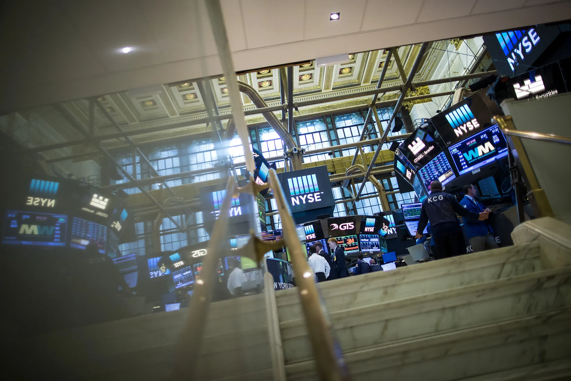 Trading On The Floor Of The NYSE As U.S. Shares Rise With Dollar While Treasuries Fall From Record