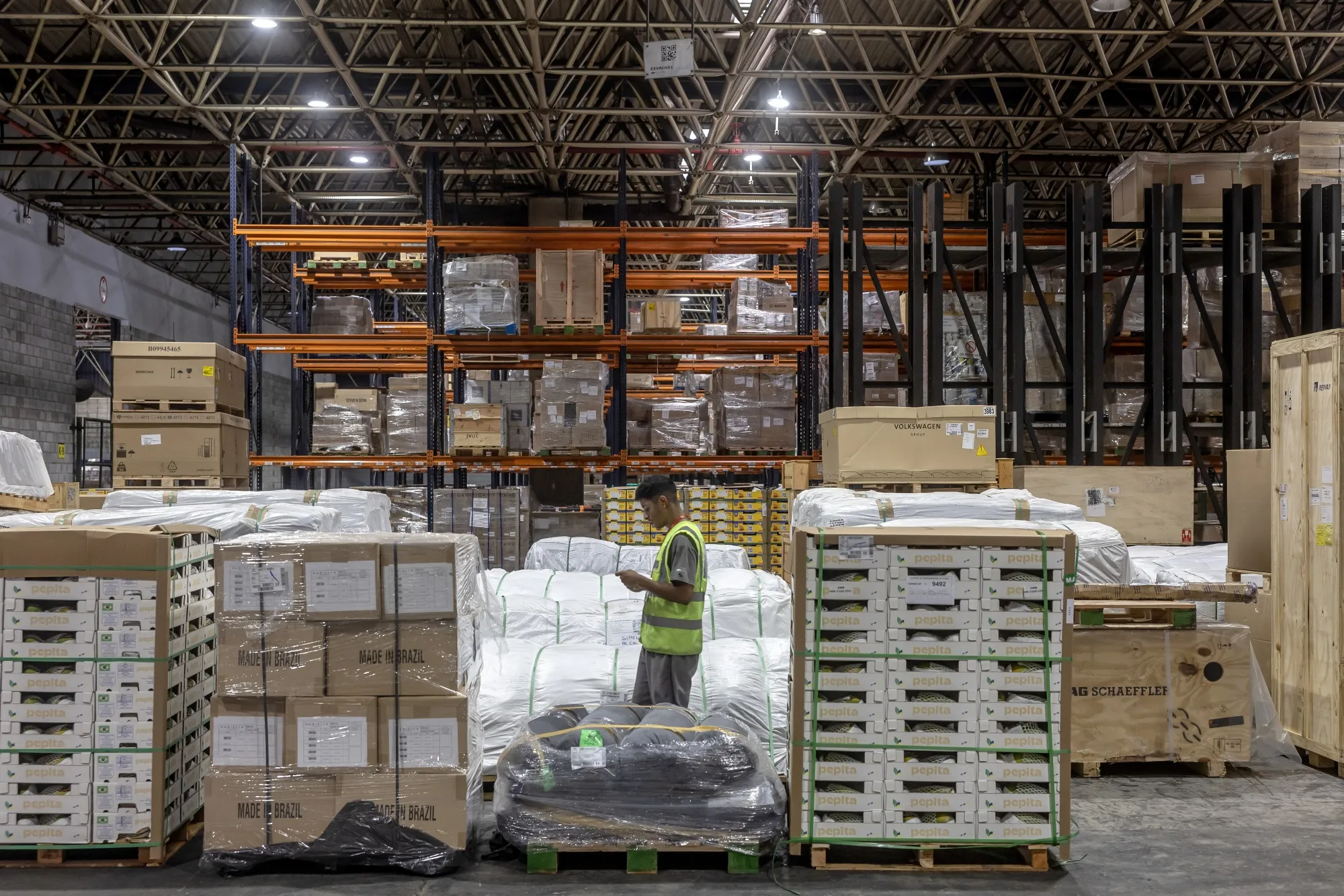 A storage facility at the exports terminal of Guarulhos International Airport in Sao Paulo.