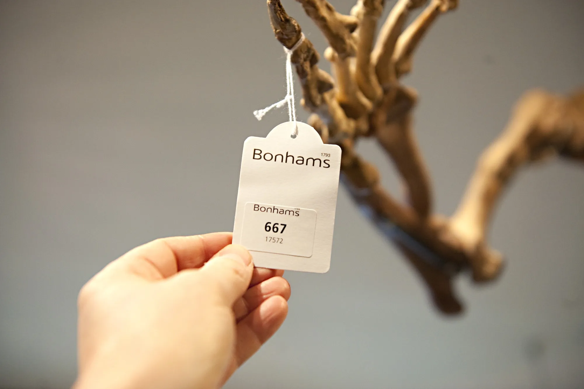 An employee at Bonhams Auction House in London.