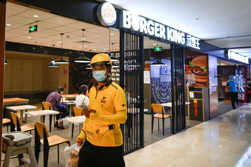 A Burger King restaurant in a mall in Beijing.