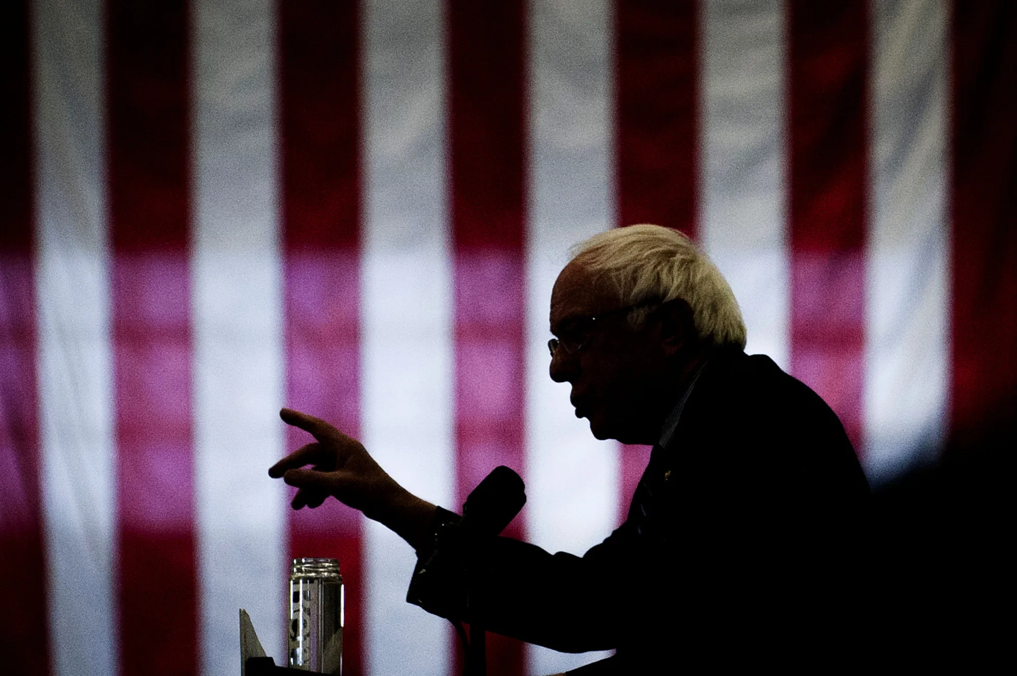 Senator Bernie Sanders, an independent from Vermont and 2016 Democratic presidential candidate, speaks during a campaign event in Pittsburgh, Pennsylvania, U.S.
