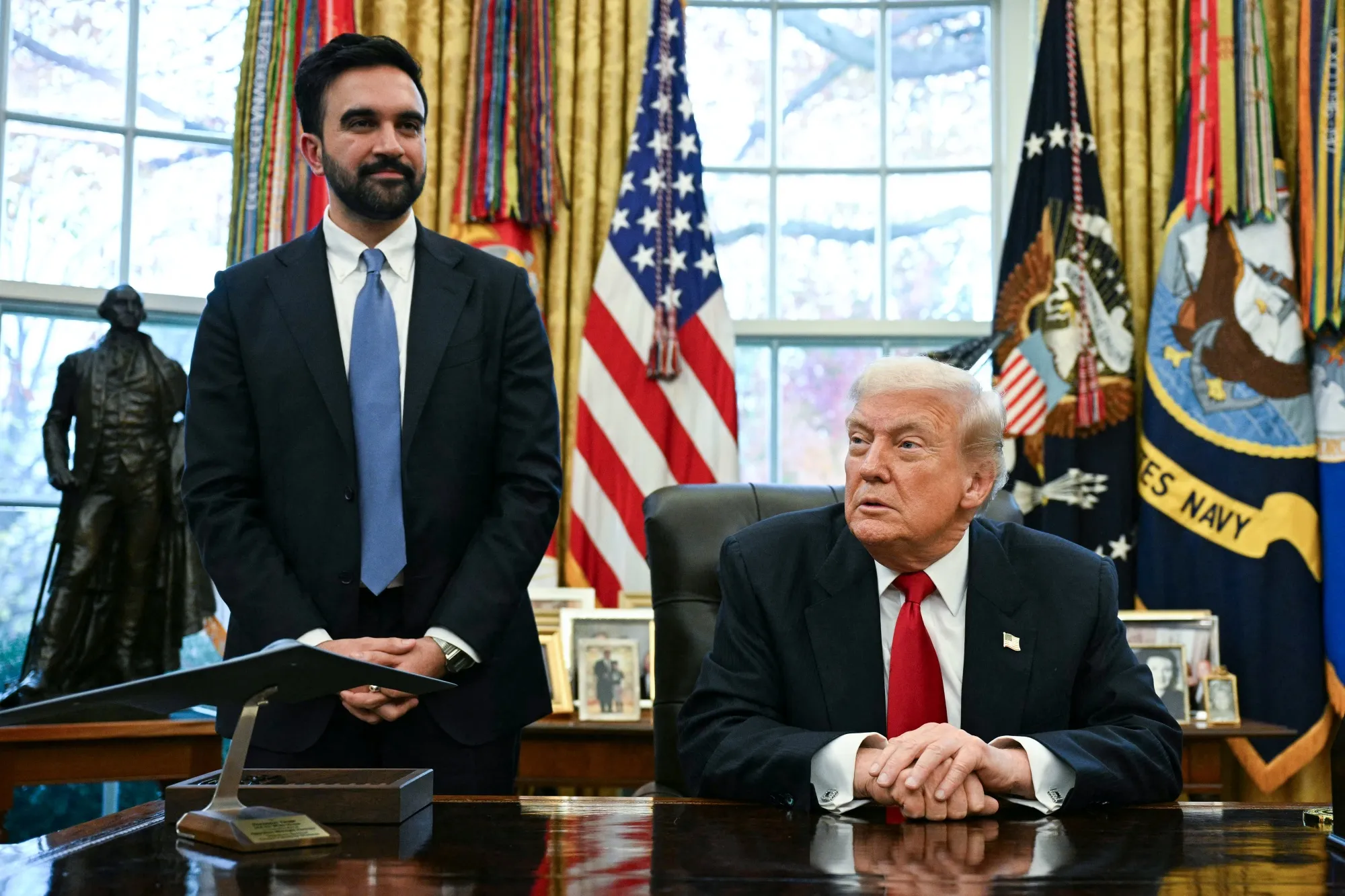 President Donald Trump and New York Mayor-elect Zohran Mamdani in the Oval Office.