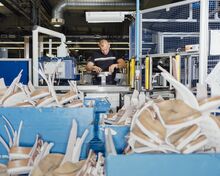 A Birkenstock sole is applied to the footbed.