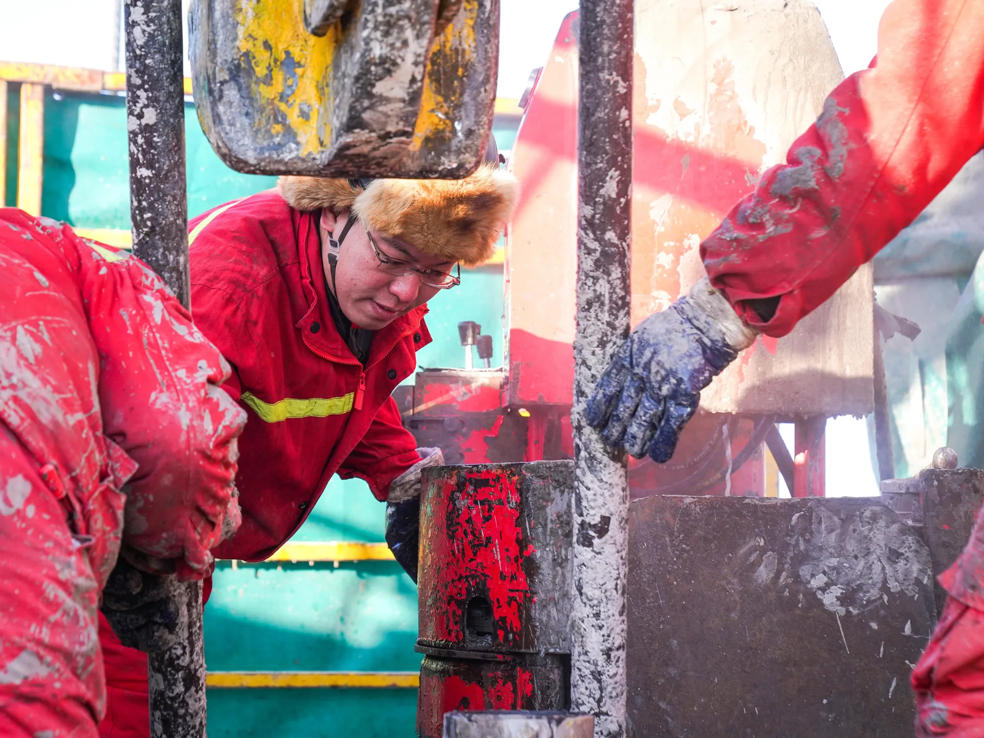 Operations at an oil drilling platform in the Daqing Oilfield in Daqing, China.