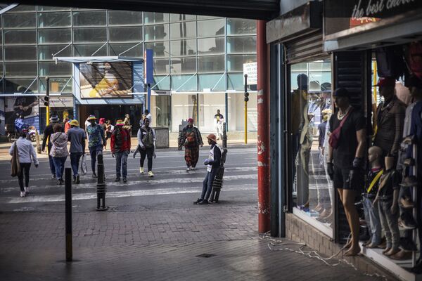 Shoppers in central Johannesburg.