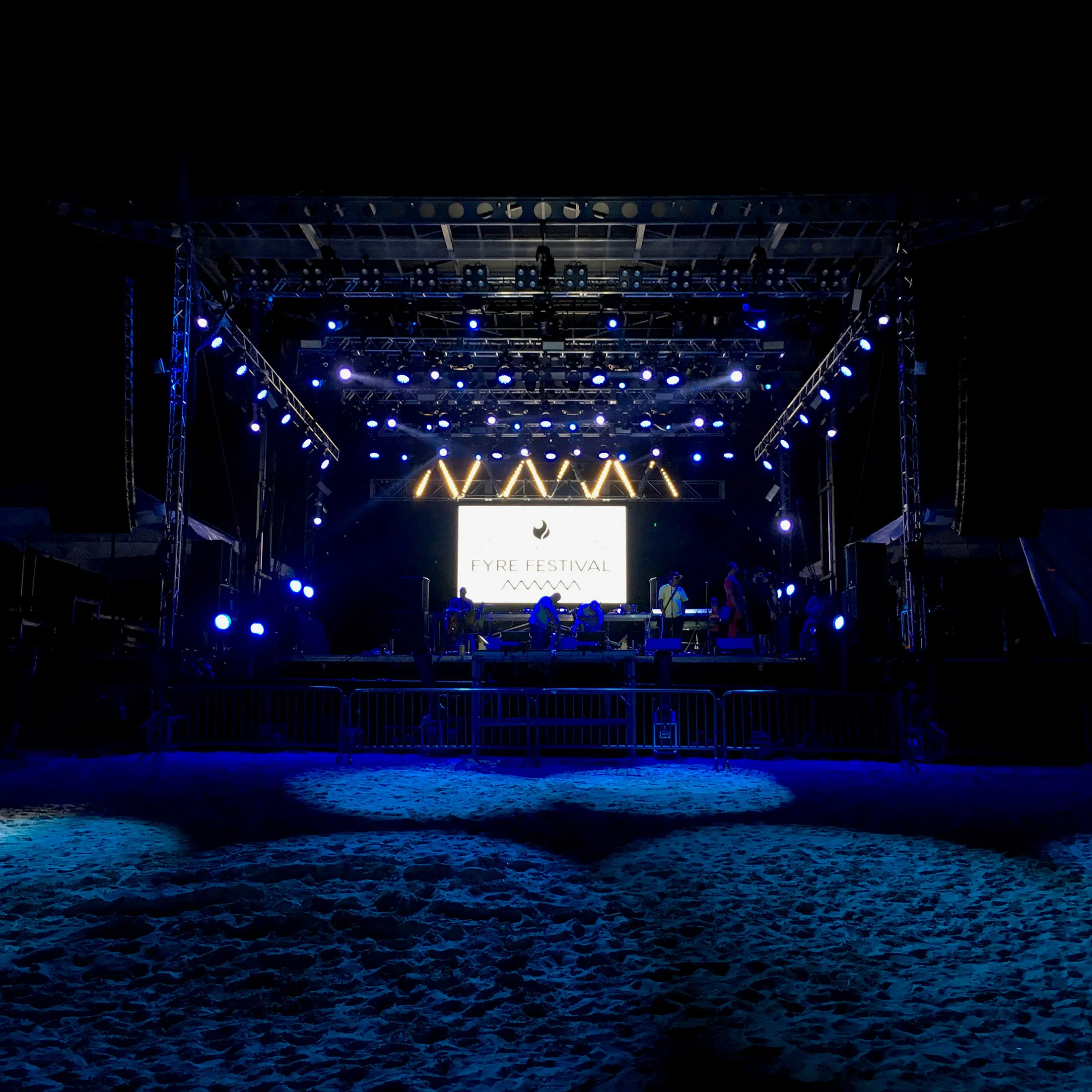 The Fyre Festival stage.
