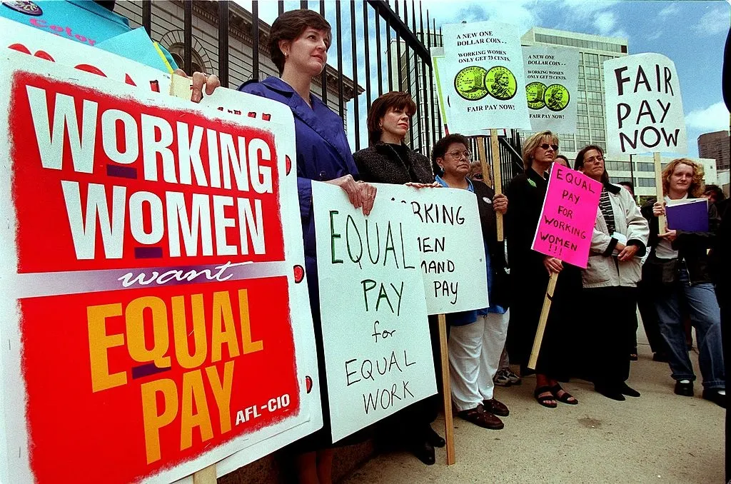 'Equal Pay Day' rally in front of the U.S Mint in 2000