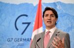 Justin Trudeau speaks at Elmau Castle, southern Germany, at the end of the G7 Summit, on June 28.