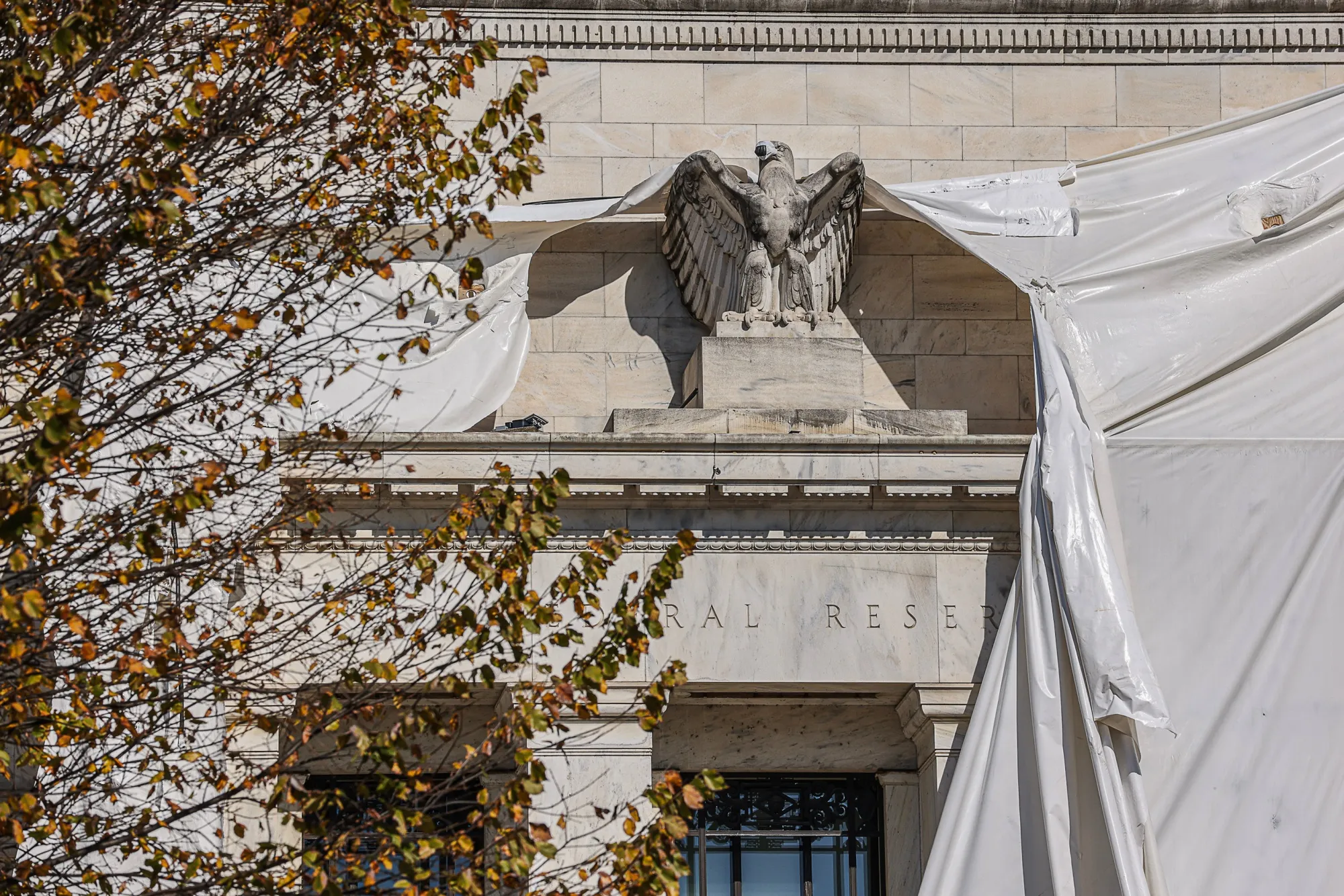 The Marriner S. Eccles Federal Reserve building during a renovation in Washington, DC, US.