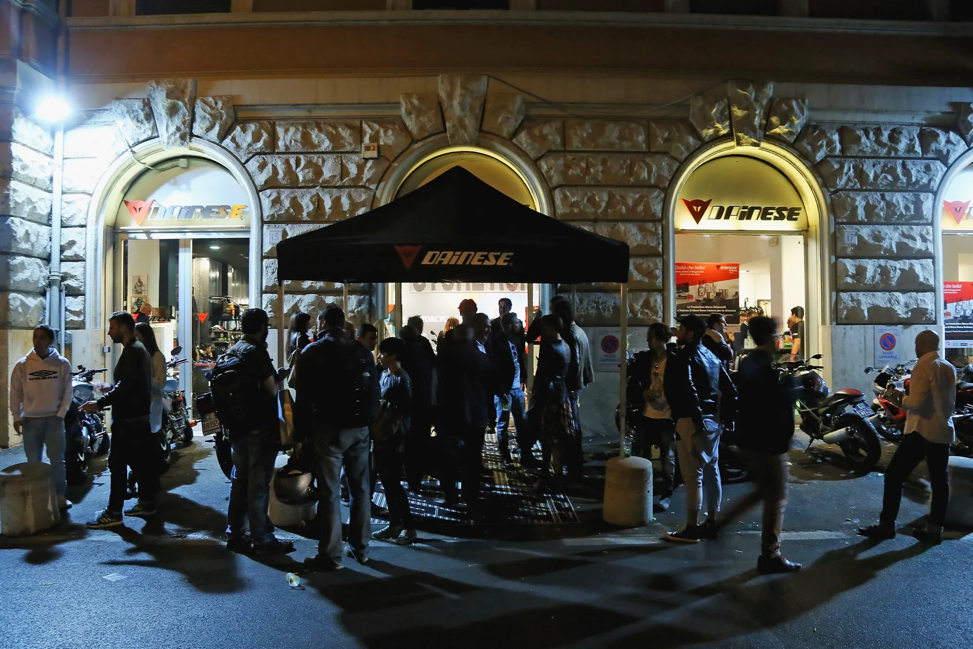 A Dainese event at a store in Rome.