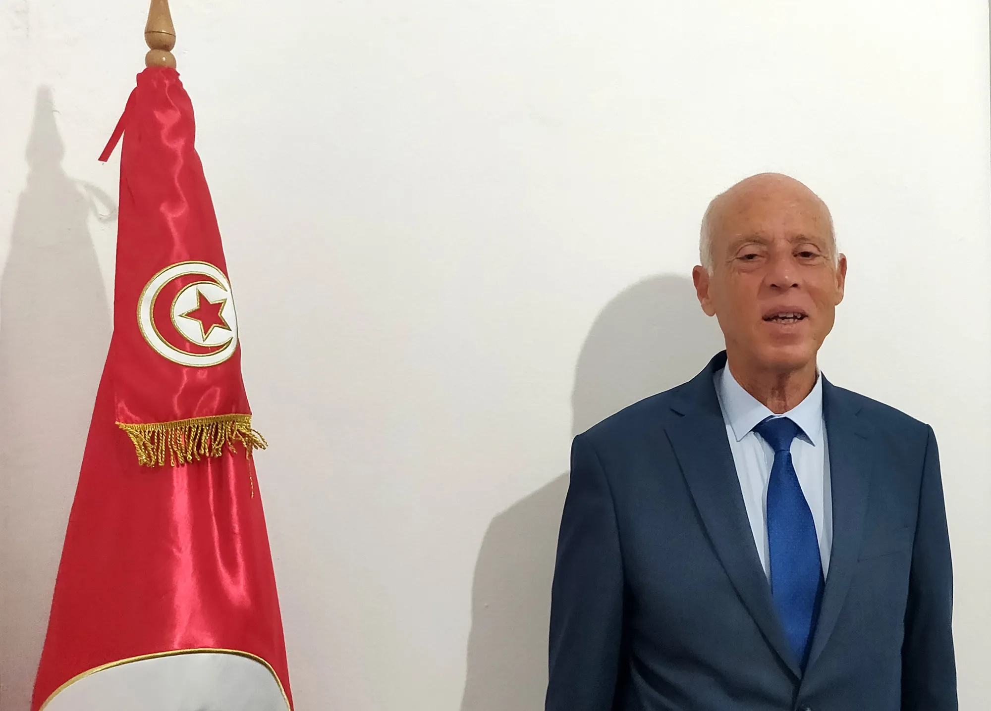 Kais Saeid in Tunis on Sept. 18.